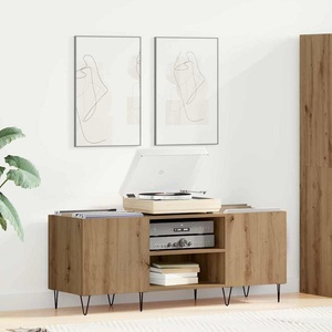 vidaXL Шкаф за грамофонни плочи Дъб 121 x 38 x 48 cm (881790)