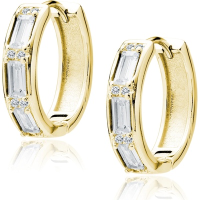 Lunica Stříbrné kruhové náušnice NORI GOLD 0765