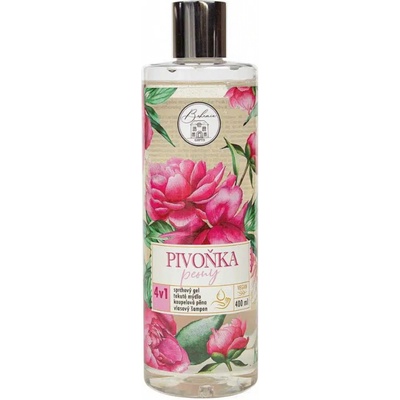 Bohemia Gifts & Cosmetics Flower Line Peony umývací gél na telo a vlasy 400 ml