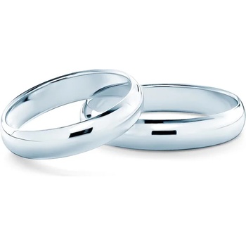 Image 1 of SAVICKI Сватбени халки: бяло злато, полукръгъл профил . 4 мм