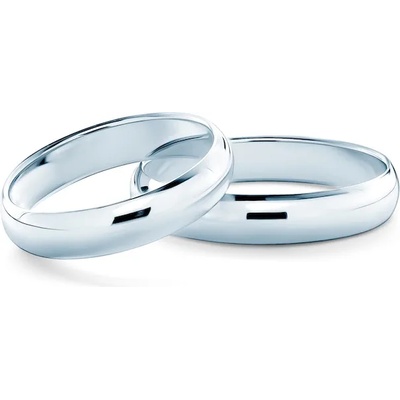 SAVICKI Сватбени халки: бяло злато, полукръгъл профил . 4 мм