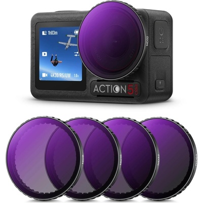 K&F CONCEPT DJI Osmo Action 4 ND Filter Kit ND8+ND16+ND32+ND64 4 Pack, Optical Glass Filters with Mu K&F Concept