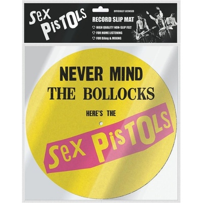 CurePink Podložka na talíř gramofonu Sex Pistols: Never Mind The Bollocks průměr 30,5 cm GP85858
