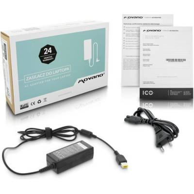 Movano Зарядно за лаптопи Lenovo, 45W / 20V / 2, 25A / правоъгълен конектор (ZZ/LEN20225Y)