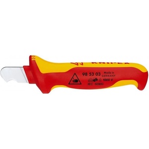 KNIPEX Кабелен нож извит, VDE 1000V жълто-червена ръкохватка 170мм, - K985303 (K985303)