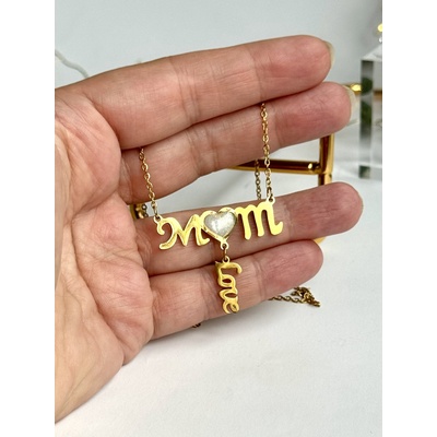 Meganflo MomLove - медальон златна стомана с кърма