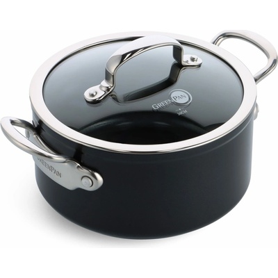 GreenPan Hrnec s nepřilnavým keramickým povrchem s poklicí Barcelona Pro 20 cm / 3,1 l černá CC005333-001