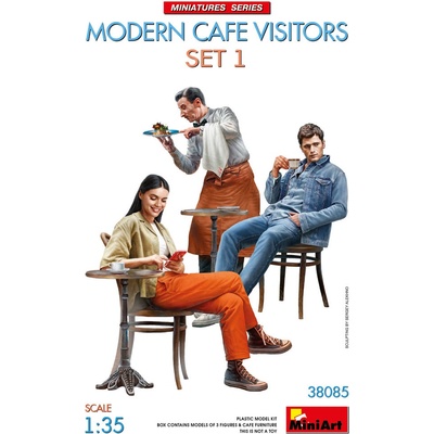MiniArt Modern Cafe Visitors Set 1 3 fig. & furniture 1:35