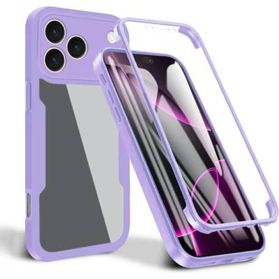 Techsuit Калъф за iPhone 17 Pro Max - Techsuit - ColorVerse 360 Series + Screen Protector - Лилав