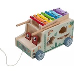 Freeon Дървена играчка за дърпане Freeon Free2Play - Камионче с животни и пиано (80623)