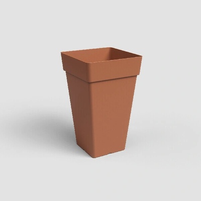 Artevasi Květináč CAPRI čtvercový 50cm plast hnědá terakota