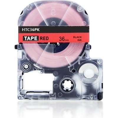 Compatible Epson HTC36PK, 36mm x 8m, черен печат / розов фон, съвместима лента (HTC36PK)