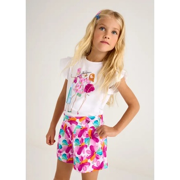 Mayoral Къси панталони в цикламен цвят с цветя за мини момиче Майорал