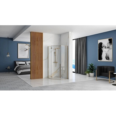 REA Sprchový kout DIAMOND 100x100 zlatá REA-K6616