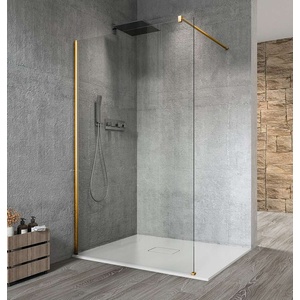 SAPHO Vario - Душ кабина Walk-In, 90x200 см, покрито стъкло, матово златно/прозрачно стъкло GX1290-01 (GX1290-01)
