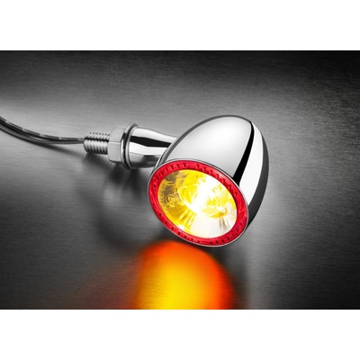 Blinkr / zadní světlo Bullet 1000® DF Kellermann - chromované tělo, čiré sklo
