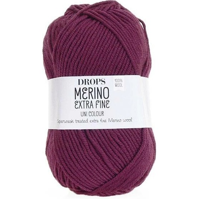 Příze DROPS Merino Extra Fine uni color 35 - tmavá vřesová