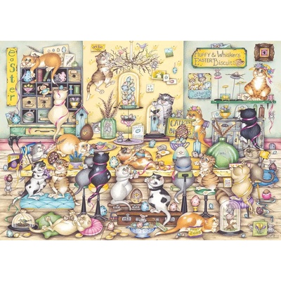 Ravensburger - Puzzle Vintage Collection: Crazy Cats: Easter Eggstravaganza - 1 000 piese