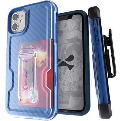 Ghostek Iron Armor 3 - удароустойчив хибриден кейс с щипка и слот за карти за iPhone 11 (син)