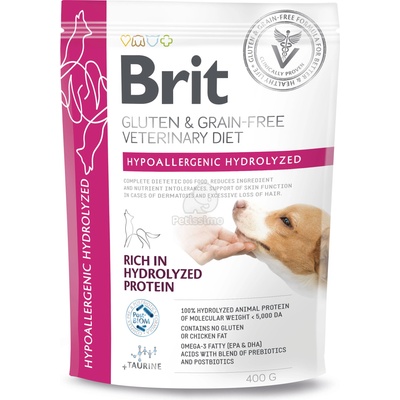 Brit Veterinary Diet Hypoallergenic Hydrolyzed - суха диетична храна за кучета 400 г