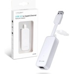 TP-Link Мрежов адаптер TP-Link UE300 USB 3.0 към RJ45 Gigabit / USB 3.0 / 10/100/1000 Mbps RJ45 / чипсет RTL8153 / бял