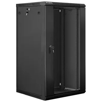 Image 1 of Lanberg Комуникационен шкаф, Lanberg rack cabinet 19" wall-mount 22U / 600x600 for self-assembly (flat pack), black (WF01-6622-10B)
