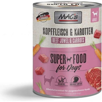 MAC's dog beef and carrot - Пълноценна консервирана храна за кучета с говеждо месо и моркови, 800 гр