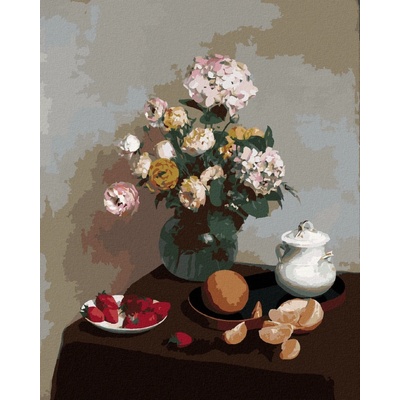zuty Malování Podle Čísel Květiny A Ovoce Henri Fantin-Latour 80 x 100 Cm Plátno Rám 8596530101833