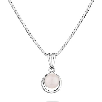 Image 1 of Swan Сребърно колие с кръгла форма със сладководна бяла перла GP050W Swan