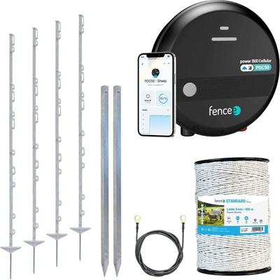 fencee Sada elektrického ohradníku pro skot, ovce, kozy a proti lesní zvěři – LTE zdroj DUO – lanko 400 m