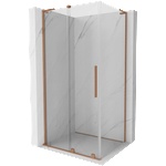 Mexen Velar L плъзгаща душ кабина 120 x 100 cm, прозрачна, четкана мед - 871-120-100-03-65 (871-120-100-03-65)