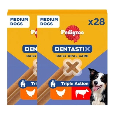 PEDIGREE DentaStix stredné plemená zubná pochúťka pre psov 52 ks 2 x 4x 180 g