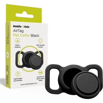 Mobile Origin Калъф за Каишка за Apple AirTag, Mobile Origin Airtag Pet Collar, Черен (MO-APC-BLK)