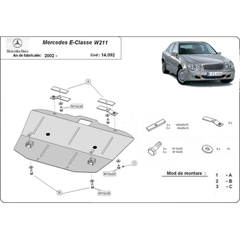 Scut Motor - Румъния Метална кора под двигател mercedes e (w211) от 2002 до 2009 (73697)
