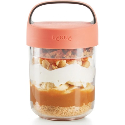 Lékué svačinový box Jar To Go 400 ml tyrkysový
