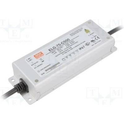 MEAN WELL ELG-75-C500 Napájecí zdroj: spínaný; LED; 75W; 75÷150VDC; 500mA; 180÷295VAC