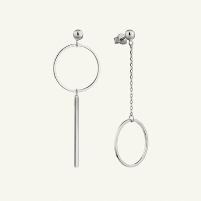 SilveAmo Strieborné náušnice asymetrická Grace C21199