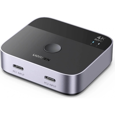 UGREEN 2-портов USB-C към HDMI превключвател за компютри и монитори - Ugreen AW502 Dual USB-C to HDMI Switch Box 2in1 4K (тъмносив) (AW502 (55451))