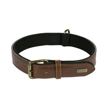 Flamingo Binti Kožený obojek s neoprenem