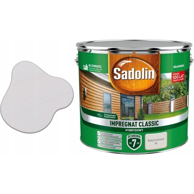 Impregnát na dřevo Sadolin Classic hybridní bílý krémový 9L