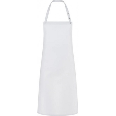 Karlowsky Zástěra Santorini s nastavitelným páskem laclu s druky 215 g/m Bílá KY072