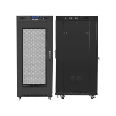 Lanberg Комуникационен шкаф Lanberg 19 22U (800x1000), Свободно стоящ, LCD панел, Черен | FF01-8022-23BL (FF01-8022-23BL)