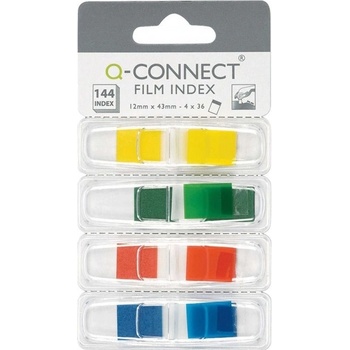 Záložky Q-CONNECT v zásobníku 12,5x43mm, 4x36l
