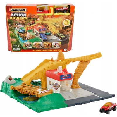 Matchbox Action Drivers Dobrodružný Herní Set V Kaňonu Se Světly A Zvuky