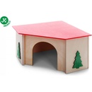 JK ANIMALS Dřevěný domek se stromky pro morčata 21 x 21 x 13 cm