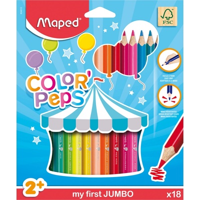 Maped Color Peps Jumbo farebné ceruzky 18ks mix farieb