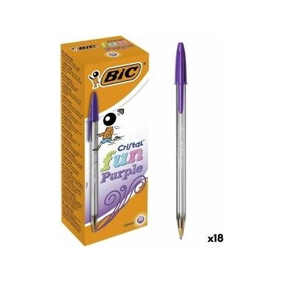 BIC Комплект Химикали Bic Cristal Fun Лилав 1, 6 mm (18 броя)