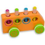 Andreu Toys Дървен автобус с подскачащи фигурки, Andreu Toys