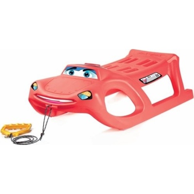 TULIMI Plastové sane CAR SMILe 91,3x29,1x44,9 50 kg červené
