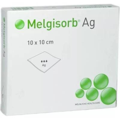 Melgisorb Ag Krytí absorpční alginátové sterilní 10 x 10cm 10 ks
